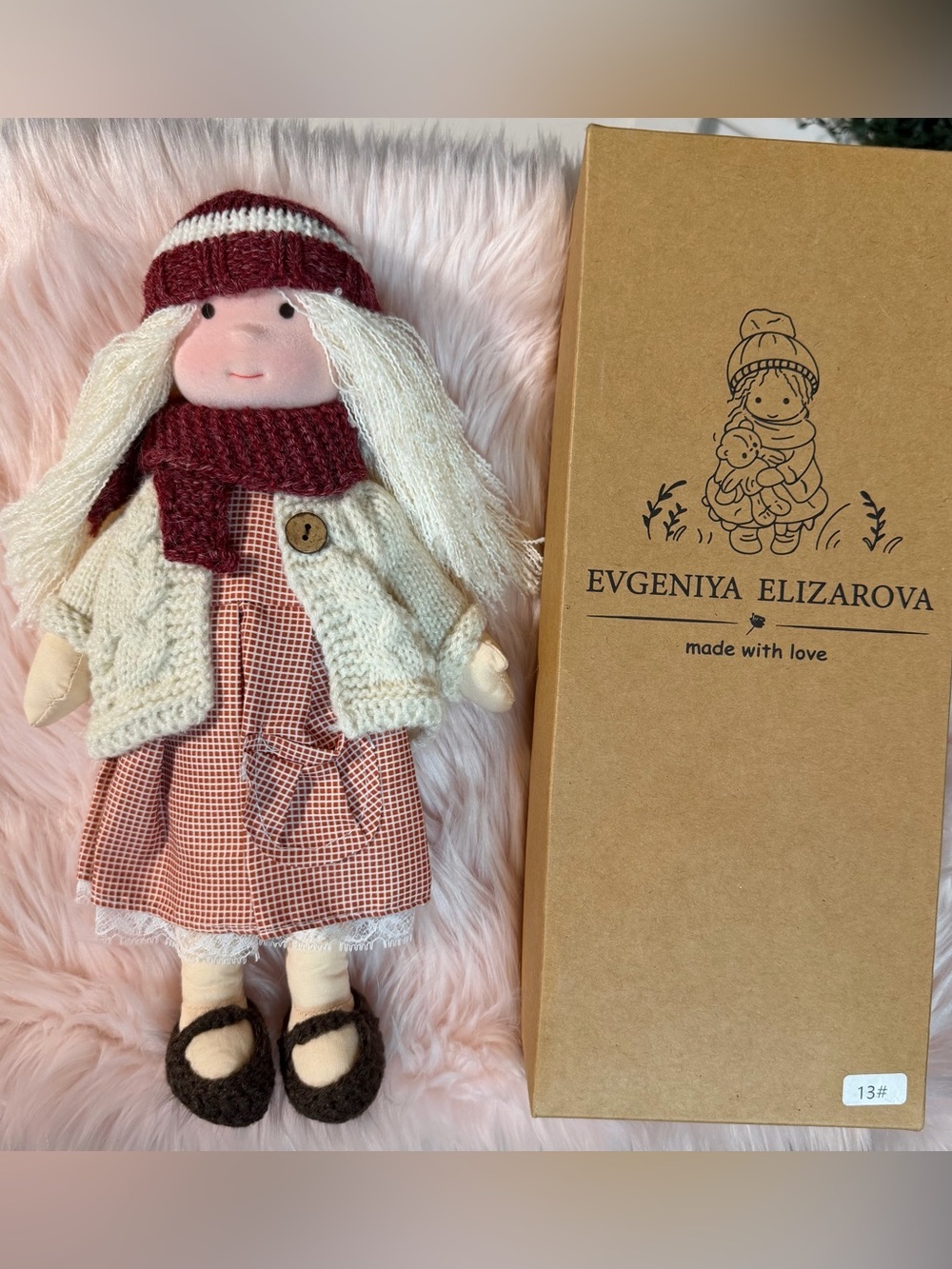 Model #13 Handmade Cloth Doll with Knit Jacket